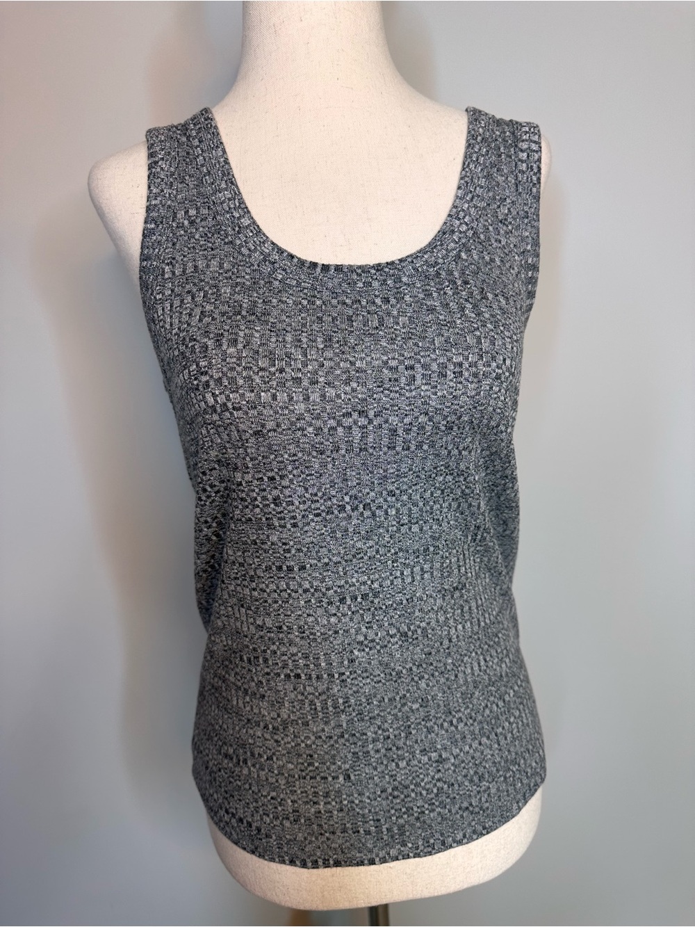 Sz S Evereve cami tank Heather grey knit black grey